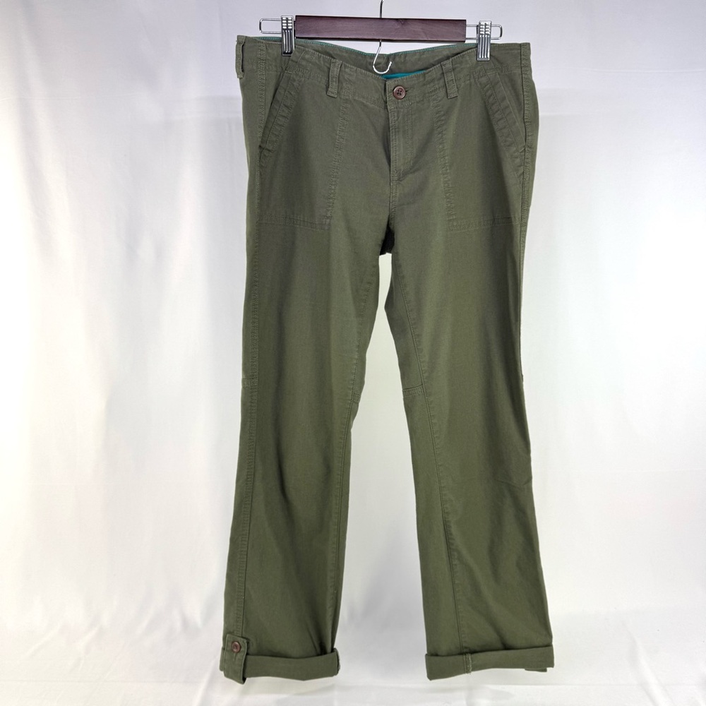 The North Face Cotton khaki green Roll Up Capri Pants women's size 8